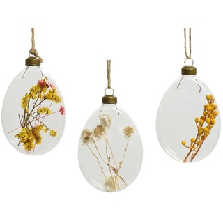 Decoris season decorations Hängedekoration, Glasgefäß zum Aufhängen mit Trockenblumen 10,5cm gelb 1 Stück