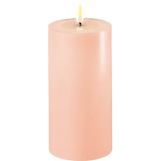 Deluxe Homeart LED Stumpenkerze Real Flame rosa, Ø7.5 x H15cm, rosa