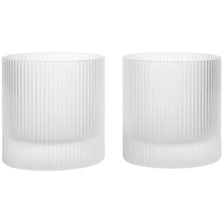 Ferm Living - Ripple Trinkglas, frosted (2er-Set)