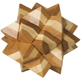 Fridolin 3D-Puzzle Stern aus Bambus, IQ-Test/Brainteaser