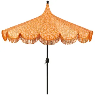 MICA Decoration Kelly Sonnenschirm mit Tragetasche - Stockschirm 238 x Ø235 cm - Garten oder Balkon Sonnenschutz - Polyester, Stahl - Orange