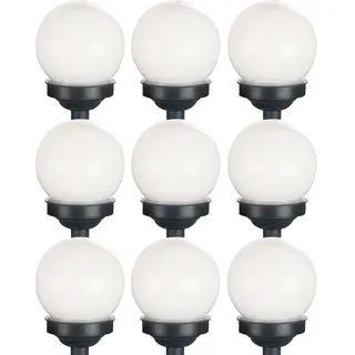 Expo Börse Kugelleuchte Kunststoff H 38 cm 9er Set weiß