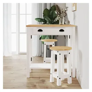 vidaXL Barhocker 2 Stk. rund Weiß