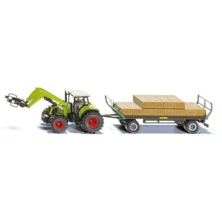 SIKU Spielwaren Traktor mit Quaderballengreifer und Anhänger Fertigmodell Landwirtschafts Modell