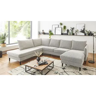 OTTO home Wohnlandschaft U-Form Wellenunterfederung 3-Sitzer Beige