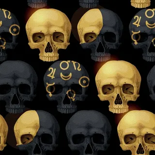 Meterware wasserfester Möbelstoff 155x100 cm Skull Totenkopf - Schwarz