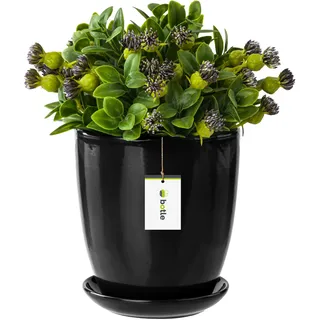 Botle Blumenübertopf Rund Ø 13 x 14 cm Schwarz
