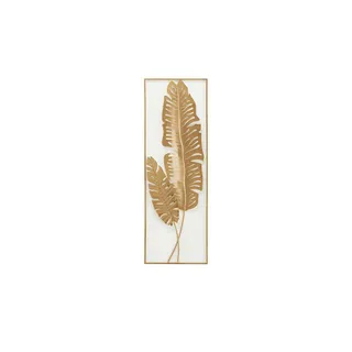 Wanddekoration  Blätter , gold , Metall , Maße (cm): B: 31,1 H: 89,5 T: 3,2