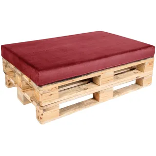 TexDeko BEZUG Easy-CLEAN für Palettenkissen (ohne Schaumstoff/Füllung) Replacement für Palettenpolster In & Outdoor (Sitzkissen 120x80x12cm Bordeaux)