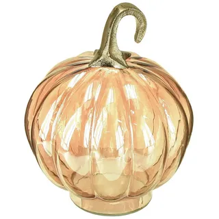 Florists Products Streudeko Glas Kürbis Herbstdeko Orange Schimmernd Tischschmuck Ø14cm