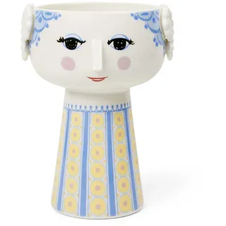Bjørn Wiinblad Eva Frauenkopf Vase aus Porzellan in der Farbe Blau, Größe: 18,5 x 12,5cm, 56537