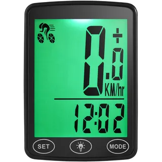 COMETX Fahrradcomputer Wasserdicht mit LED Beleuchtung Fahrradtacho Kilometerzähler Kalorienzähler und Temperaturanzeige