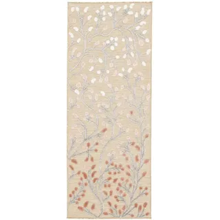 RugVista Garden, In & Outdoor-Teppich, Moderne Teppiche, 80 x 200 cm, Rechteckig, Niedriger Stapel, Küche, Diele, Patio, Nur Handwäsche, UV-beständig, Beige/Rosa
