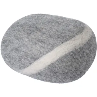 myfelt Pouf Kieselstein Schurwolle 30 x 16 x 24 cm Grau