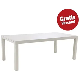Sunfun Maja Gartentisch Stone  (L x B x H: 300 x 100 x 74 cm, Aluminium, Sintered Stone, Ausziehbar, Light-Greige)