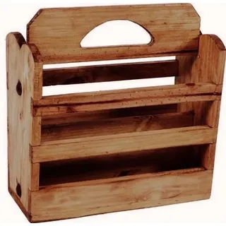 MiaMöbel Zeitungsständer Mexico Möbel 40x40x30 cm Landhausstil Massivholz Pinie Honig
