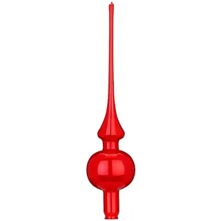 INGE-GLAS® Christbaumspitze einfarbige Spitze, rot opal, Ø7cm x 30cm (1-tlg), mundgeblasen rot