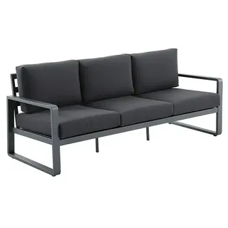Sunfun Maja Loungesofa 3-Sitzer  (B x T x H: 203 x 76 x 74,5 cm, Aluminium, Olefin, Night-Grey)
