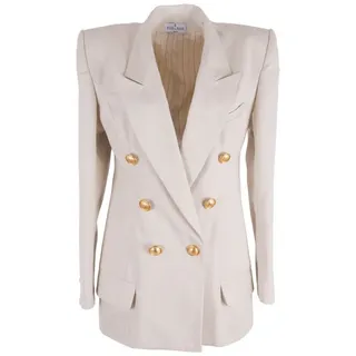 RUA & RUA Jackenblazer Zweireihige Jacke Blazer aus Baumwoll-Gabardine (1-tlg) weiß 40