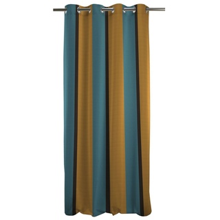 Apelt Loft Style Tasman Ösen-Vorhang - petrol/braun - 140x245 cm