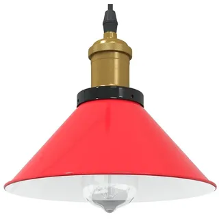 vidaXL Pendelleuchte 1 E27 Höhenverstellbar Ø 22 cm rot Metall