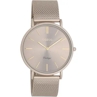 Oozoo Vintage Herren Uhr - Armbanduhr Herren mit 20mm Mesh Armband - Analoge Herren Armbanduhr in rund - auch als Damen Uhr passend