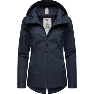 Ragwear leichte Damen, Übergangsjacke kurz Outdoorjacke wasserdicht Parka mit Kapuze Monade Übergang YOUMODO Navy24 Gr. 6XL (52), blau (mittelblau), Obermaterial: 100% Polyester.