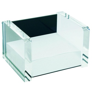 WEDO Zettelbox glasklar/schwarz inkl. 500 Notizzettel