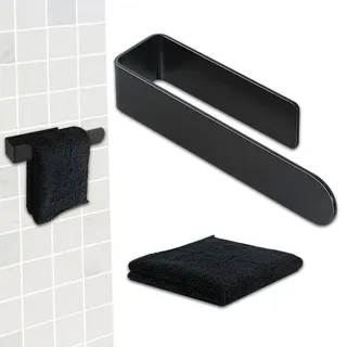 KUBDPQOR Spültuchhalter, Spülbecken Organizer, Selbstklebend Geschirrtuchhalter, Edelstahl Spüllappenhalter, mit Geschirrtücher Schwarz, Geschirrtuchhalter Küche, Geschirrtuchhalter Ohne Bohren