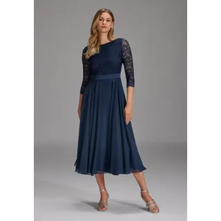 Swing Kleid - Spitze/Chiffon, Marineblau(Marine), Gr. 46