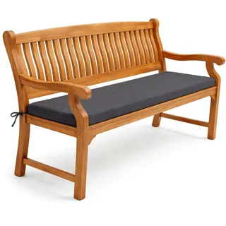 POKAR Bankauflage 140x50 cm | Bankkissen mit abnehmbarem Bezug und Bändern | Sitzauflage für Gartenbank, Sitzbank, Schaukel | Sitzpolster für Indoor und Outdoor | Oeko-TEX | Made in EU | Anthrazit