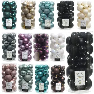 LS-LebenStil 30 Weihnachtskugel Schwarz - Black 4cm 5cm 6cm Christbaumkugeln Baumkugel Deko-Kugel Kunststoff bruchsicher bruchfest Weihnachtsdeko