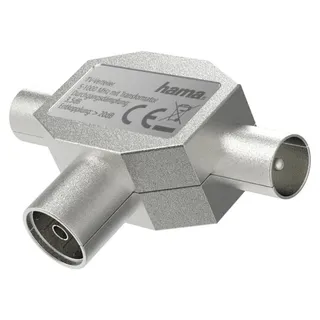 Hama Antennen-Verteiler, Koax-Kupplung- 2 Koax-Stecker, Metall