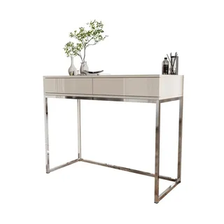 Lookway Konsolentisch BLANCO GLAMOUR Konsole in Kaschmir auf verchromtem Gestell, Breite: 100 cm, Höhe: 81 cm, Tiefe: 42 cm beige
