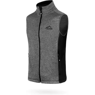 normani Fleeceweste Herren Strick-Fleeceweste Shamattawa Winterweste mit Seitentaschen und Neopren - Ärmellose Strickweste grau XL