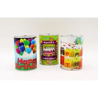 Luna24 simply great ideas... LED-Kerze LED Kerze in der Dose "Happy Birthday", 3er Set