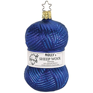 Weihnachtskugel "Wollknäuel", dunkelblau, 11 cm