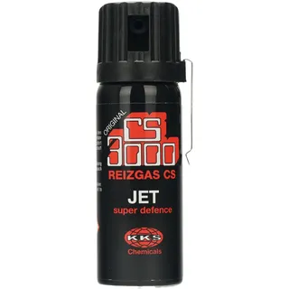 CS 3000 KO Spray 50 ml – Breitstrahl Personenabwehrspray mit BKA-Zulassung - modernes Design - CS-Spray kompakt mit Clip und Flip-Top-Deckel