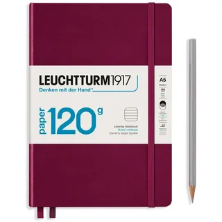 Leuchtturm1917 Notizbuch 120g Medium A5 Port Red, liniert