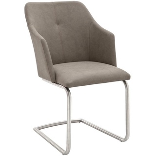 Novel Schwingstuhl, Taupe, Edelstahl, Metall, Rundrohr, 54x88x62 cm, Stoffauswahl, Typenauswahl, Esszimmer, Stühle, Esszimmerstühle, Schwingstühle