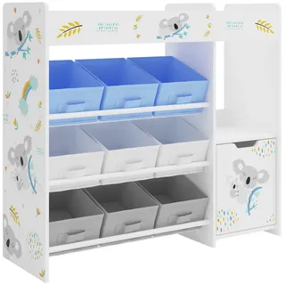 [en.casa] Kinderregal Søndreland 80 x 90 x 30 cm Spanplatte blau/grau