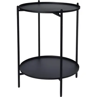 Meinposten. Beistelltisch Kleiner Couchtisch Metalltisch Wohnzimmertisch rund schwarz Metall