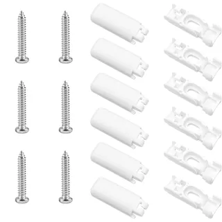 6 Stück Plissee Ersatzteile Klemmträger mit 6 Schrauben, Universal | Spannschuhe und Stick & Fix Klebeplatten für Schnelle Montage an Vielen Jalousien, Ideal zum Austausch Defekter Halter