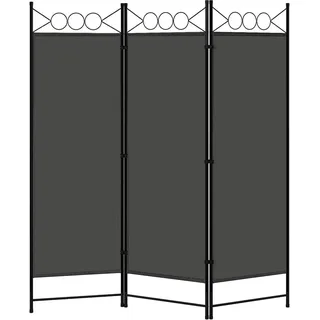 Woltu Paravent Raumteiler 3 Teilig, klappbar Dunkelgrau 167x172 cm