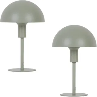 2er Set ELLEN MINI Tischlampe Staubgrün | Skandi Design | E14 | Kompakt