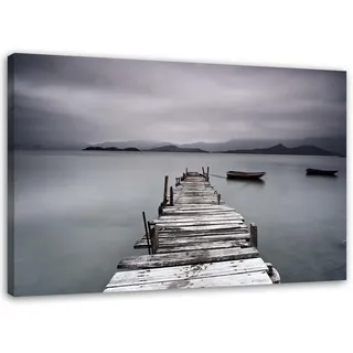 Feeby Leinwandbild, Grau, Textil, Landschaft/Berg, Rechteckig, 60x40 cm, Bilder und Zubehör, Wandbilder, Leinwandbilder