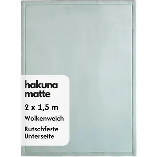 Wolkenweiche Spielmatte Baby 200x150x2,5cm, grün Tatami Matte | Teppich für Kinderzimmer mit hochwertigem Memory-Schaum – Krabbelmatte Baby mit Rutschfester Unterseite – Krabbeldecke