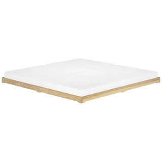 Erst-Holz Extra großes und niedriges Futonbett 200x200 Holzbett Esche lackiert V-60.47E-20 Rollrost und Matratze inkl.