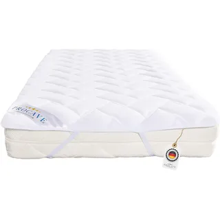 PROCAVE Matratzenauflage Frottee versteppt, Matratzenschoner mit 4-Eckgummis, Matratzen-Spannauflage 100% aus Deutschland, Matratzenschutz in 160x200 cm