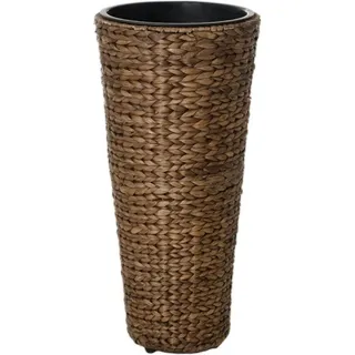 VIVANNO Pflanzkübel Wasserhyazinthe CLASSIC ROUND Rund - Braun Geflochten (1 St), 28x60 cm braun